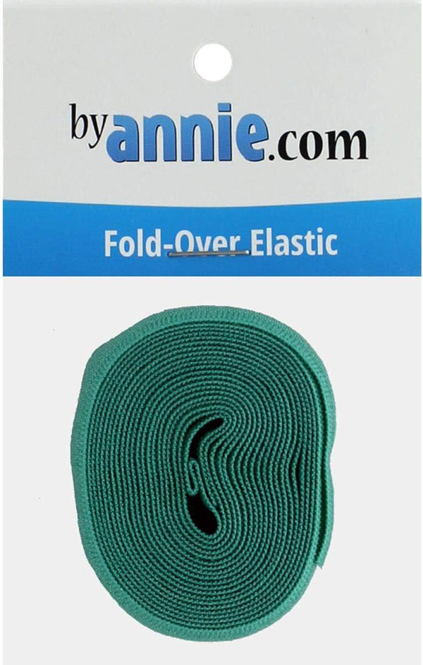 By Annie 3/4In X 2Yd Turquoise Fold-Over Elastic