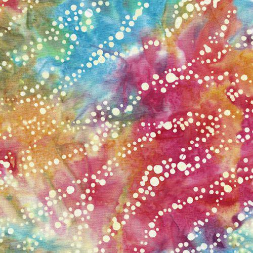 Island Batik Sand Ripples - Multi Yellow Pink Blue Jellybean