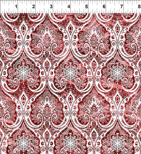 Nature's Winter - 4NW-1 - Snowflake Lace - Red Jason Yenter 2023 Christmas Fabric