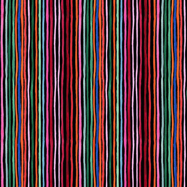 Dear Stella Hola Frida by Miriam Bos -  Mexican Stripe STELLA-DMB2867  COAL - Sewjersey.com