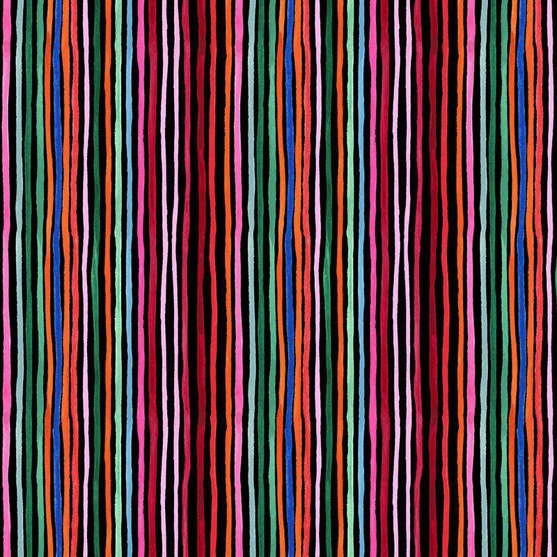 Dear Stella Hola Frida by Miriam Bos -  Mexican Stripe STELLA-DMB2867  COAL - Sewjersey.com