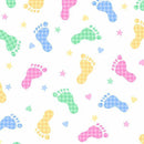 AE Nathan Comfy Flannel Prints Baby Footprint Multi Pastel 9307 124