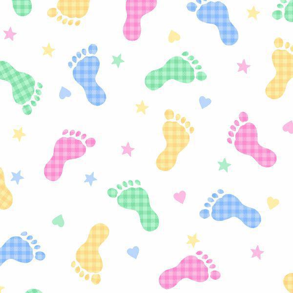 AE Nathan Comfy Flannel Prints Baby Footprint Multi Pastel 9307 124