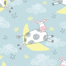 AE Nathan Comfy Flannel Prints Cows Jumping Over the Moon Blue 13877 BLUE - sewjersey.com
