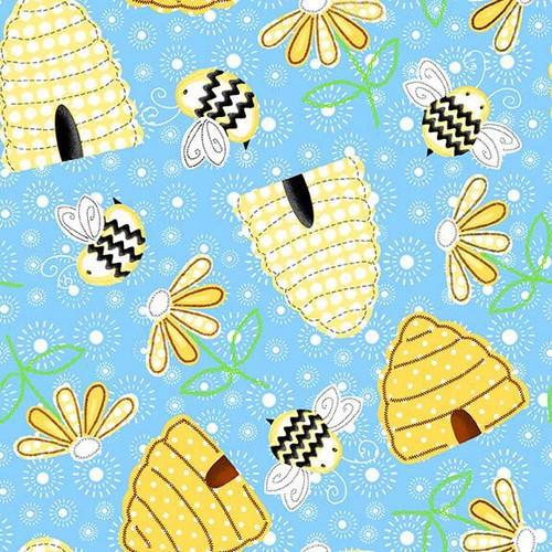 AE Nathan Comfy Prints Beehives and Bees Cotton Flannel - N-1030 11 - sewjersey.com