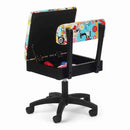 Arrow Sewing Chair with the fabric sew wow sew now open to show the hidden storage compartment
