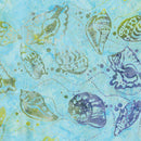 Benartex Bali Hawaii Seashells Light Aqua Batik - 9170-05