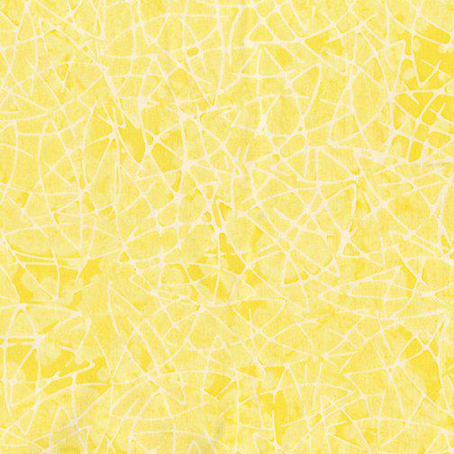 Benartex Bali Sweet Whispers Scribble Pale Lemon Batik Fabric - 09184 03