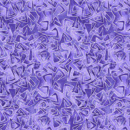 Benartex Cat-I-Tude Singing the Blues by Ann Lauer of Grizzly Gulch Galleries - Triangular Motion Medium Purple - 10267P 62 - sewjersey.com