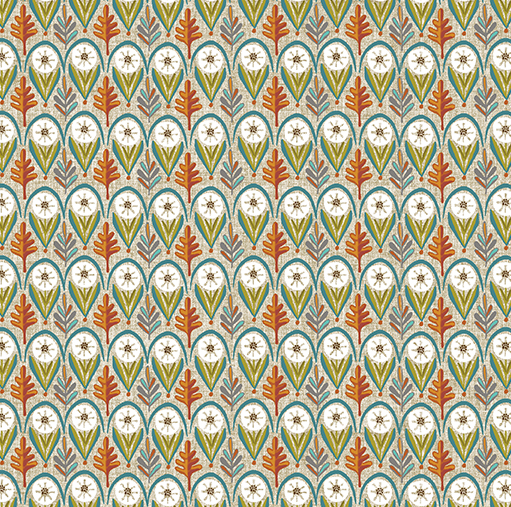 Benartex Hello Fall by Jessica Flick Leaf Geo Natural/Multi 13015 70 - Sewjersey.com