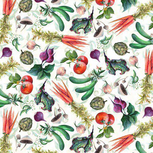 Blank Blissful Bounty Digital - Allover Veggie Toss - 1327 01
