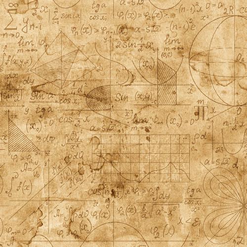 Blank Fabrics Full Steam Ahead by Urban Essence Designs Equations 3927-41 Parchment - sewjersey.com