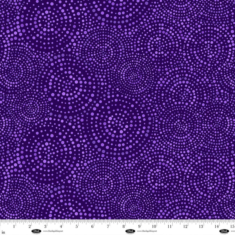 Blank Quilting 4185-55 Purple Hexi-Dots 108" Wide 100% Cotton Fabric Satin Moon Designs