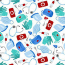 Blank Quilting Doctors are Everyday Heroes Surgical Gear White - 1927 01 - sewjersey.com