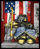 Blank Quilting Fire Alarm Firefighter 36" Panel 4104P-88 Red