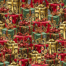 Steampunk Gift Boxes in Red, Green, and Gold