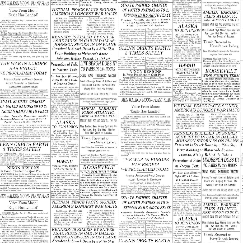 Blank Quilting Headliner Black and White Words BQI3972-WHI | Sewjersey.com