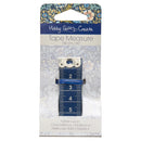 Tape measure in packaging with floral design on a white background