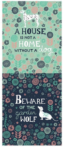 Camelot Fabrics A House is not a home without a dog/Beware of the Garden Wolf Panel 30180208P - sewjersey.com