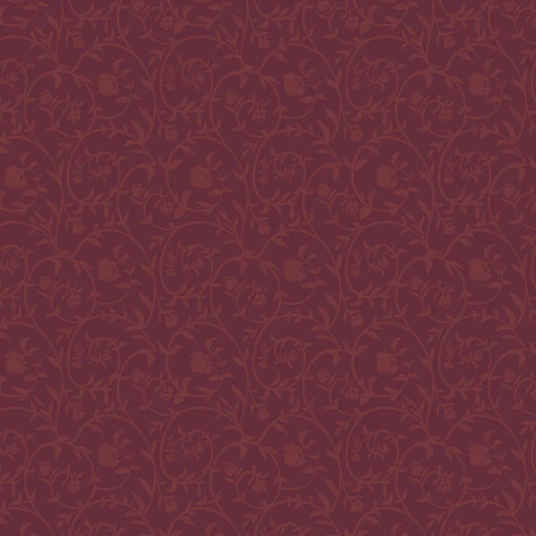 Dark red floral pattern on a dark red background