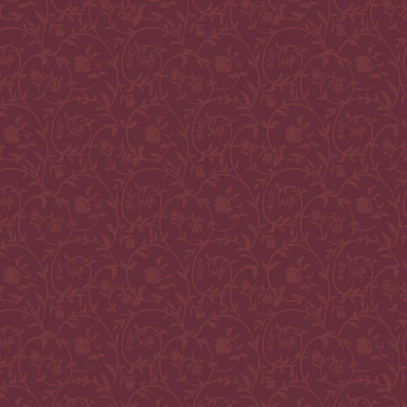 Dark red floral pattern on a dark red background