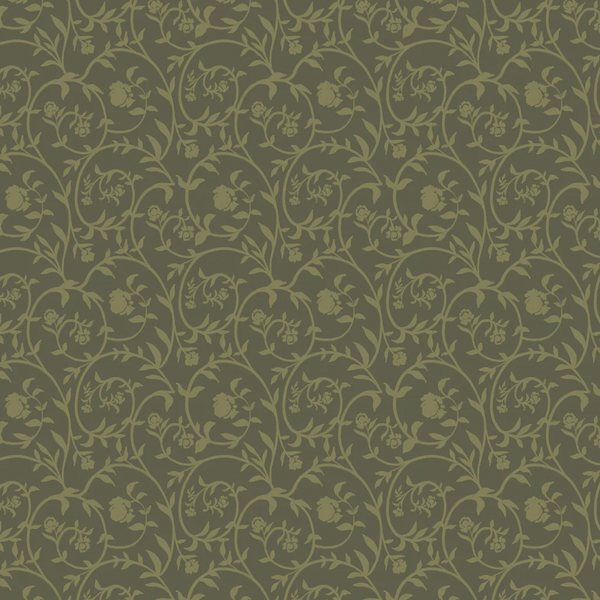 Decorative floral pattern on a green background