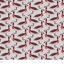 Pattern of geese on a light gray background