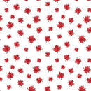 Pattern of red maple leaves on a white background