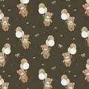 Camelot Fabrics Teddy Bear Tales Teddy Bear's Adventures Dark Brown 21241001-03 100% Cotton Fabric 44" wide - Sewjersey.com