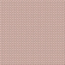 Fabric with a small repeating pattern of coffee beans on a light pink background. 