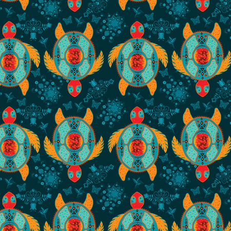 Camelot Fabrics Truth Collection Turtle Journey Deep Teal 57240102-01
