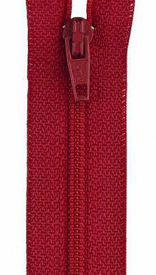 Coats and Clark All Purpose Polyester Coil Zipper Red 14 in F72/14/128 - sewjersey.com