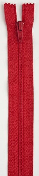 A Bright Red Zipper on a white background