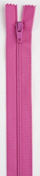 Pink zipper on a white background