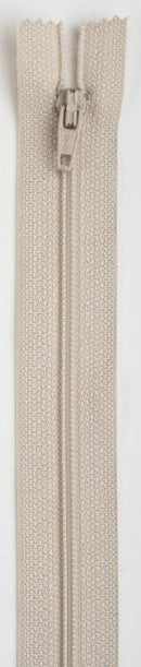Beige zipper on a white background