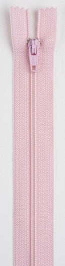 Pink zipper on a white background