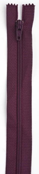 Maroon Zipper on a White Background