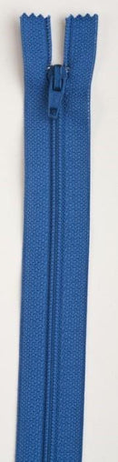 Blue zipper on a white background