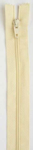 Cream zipper on a white background