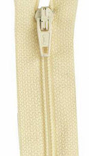 Coats and Clark All Purpose Polyester Zipper Primrose 7" F72/7/72A - pale yellow 7 inch zipper on a white background