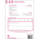 The back cover of a sewing pattern package for '040 Dance Leotard' by Hey Cutsew, displaying basic supplies, sizing, fabric supplies, and a barcode on a white background.