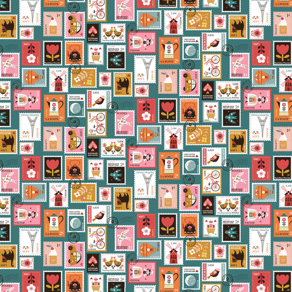 Dashwood Studio Bon Voyage Vintage Postage Stamps DABON2524-V11 - sewjersey.com