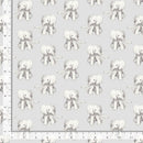 A repeating pattern of small white elephant illustrations on a light gray background, shown with ruler markings along the left and bottom edges to indicate scale.
