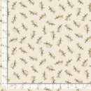 A repeating pattern of small illustrated turtles in beige, cream, and muted green on a warm cream background, shown with ruler markings along the left and bottom edges to indicate scale.