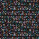 Colorful alphabet letters on a black background