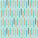Pattern of colorful pencils on a light blue background