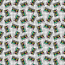 Pattern of cassette tapes on a white grid background
