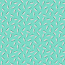 Pattern of white lightning bolts tossed on a light teal background