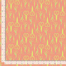 Pattern of scissors on a pink background with a ruler for scale.