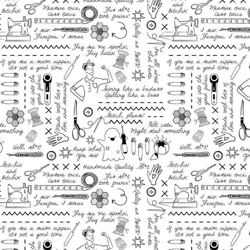 Dear Stella Sweary Stitching White STELLA-DPJ3098 WHITE